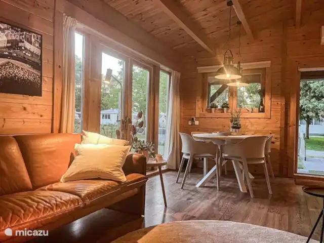 Luxe en ruim chalet met airco huren in Nederland, Drenthe, Matsloot - chalet woonkamer