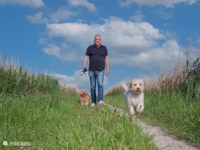 Huske Pompbled huren in Nederland, Friesland, Lemmer - geschakelde woning lekker met de honden lopen