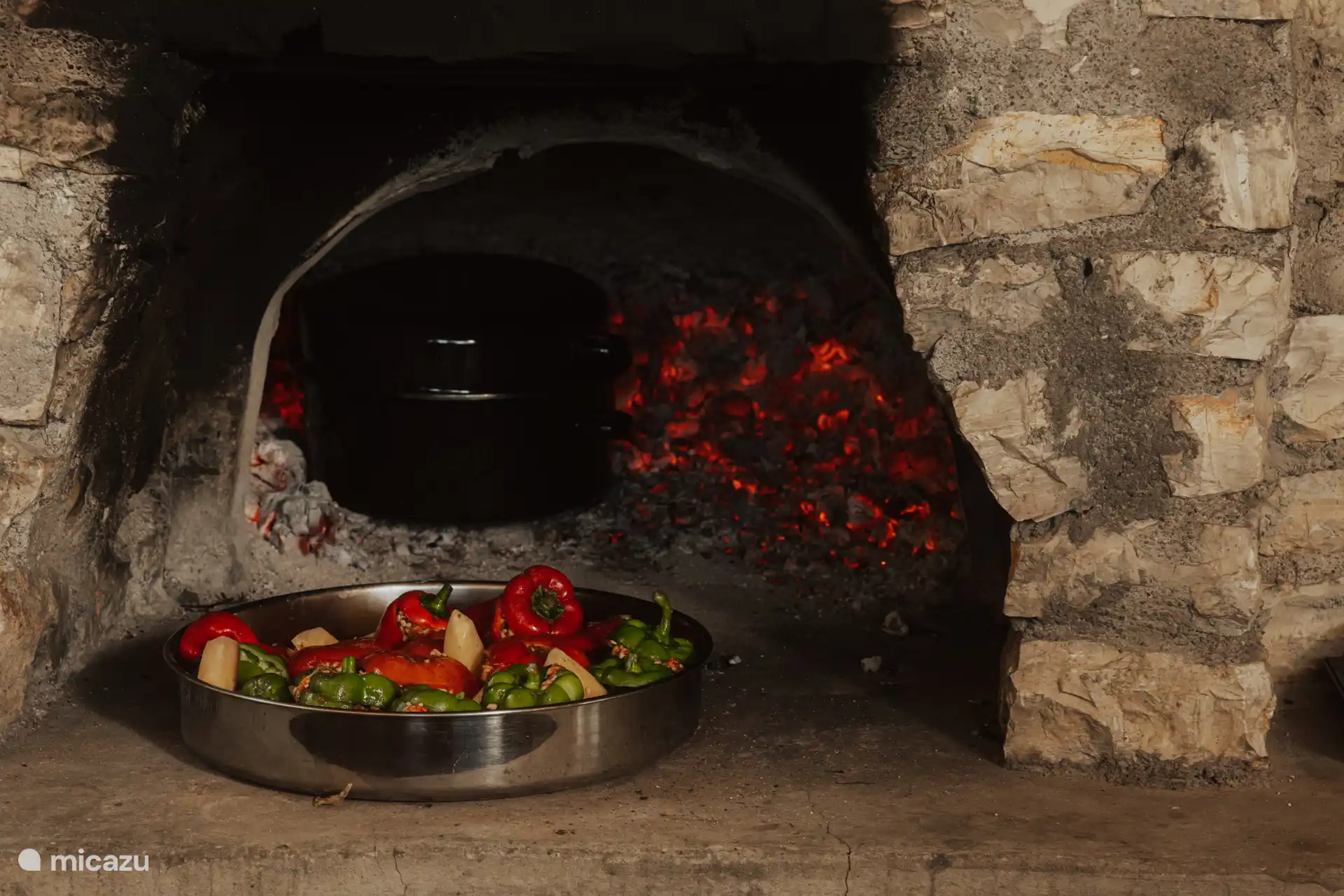 Food in the traditional oven