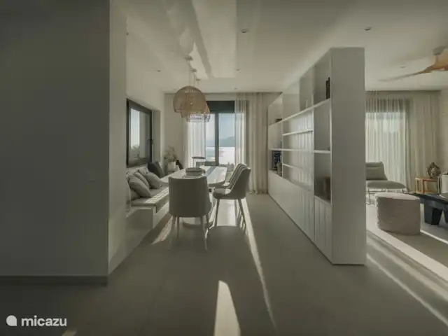 Villa No Worries en Grecia, Gracia Central, Paleros - villa Sala de estar y comedor de planta abierta