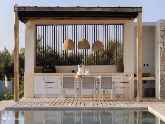 Villa No Worries en Grecia, Gracia Central, Paleros - villa Comedor exterior