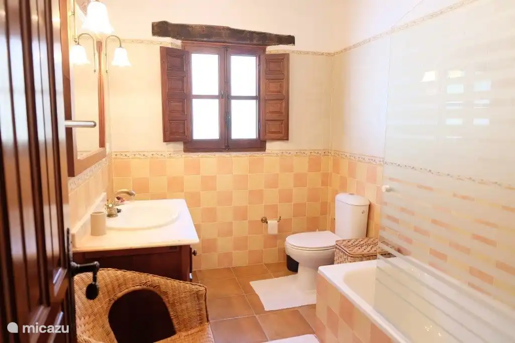 familiebadkamer met ligbad en douche