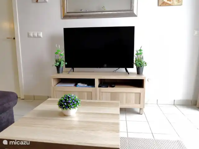 El Canario Azul Zeezicht Torrevieja huren in Spanje, Costa Blanca, Orihuela Costa - appartement De TV met alle belangrijke gratis NL zenders en honderden internationale kanalen. Tevens 5G snelle 350 Mb Wifi verbinding