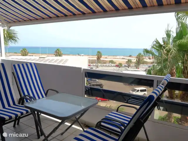 El Canario Azul Zeezicht Torrevieja huren in Spanje, Costa Blanca, Orihuela Costa - appartement Uitzicht van af balkon