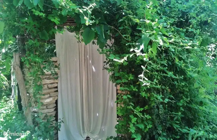 This is our outdoor shower... under the fig... our visitors like to use it in the summer