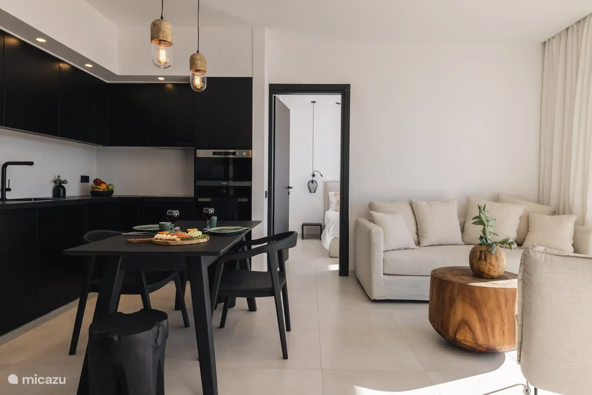 Open-plan dining/living area 