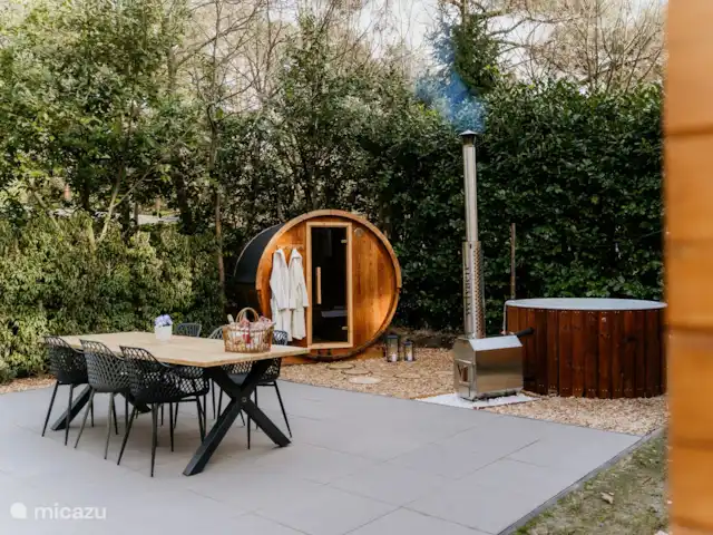 blokhut / lodge huren in Nederland, Limburg, Meijel – Wellness Boshuisje met Sauna/Hottub blokhut / lodge huren in Nederland, Limburg, Meijel – Wellness Boshuisje met Sauna/Hottub