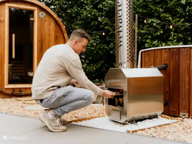 blokhut / lodge huren in Nederland, Limburg, Meijel – Wellness Boshuisje met Sauna/Hottub
