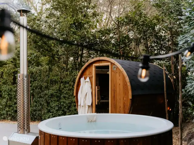 blokhut / lodge huren in Nederland, Limburg, Meijel – Wellness Boshuisje met Sauna/Hottub
