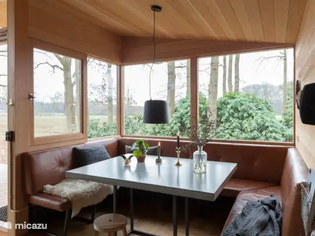 Cabane nature | Pays-Bas, Overijssel, Lettele - maison de vacances Coin repas avec vue dégagée tout autour