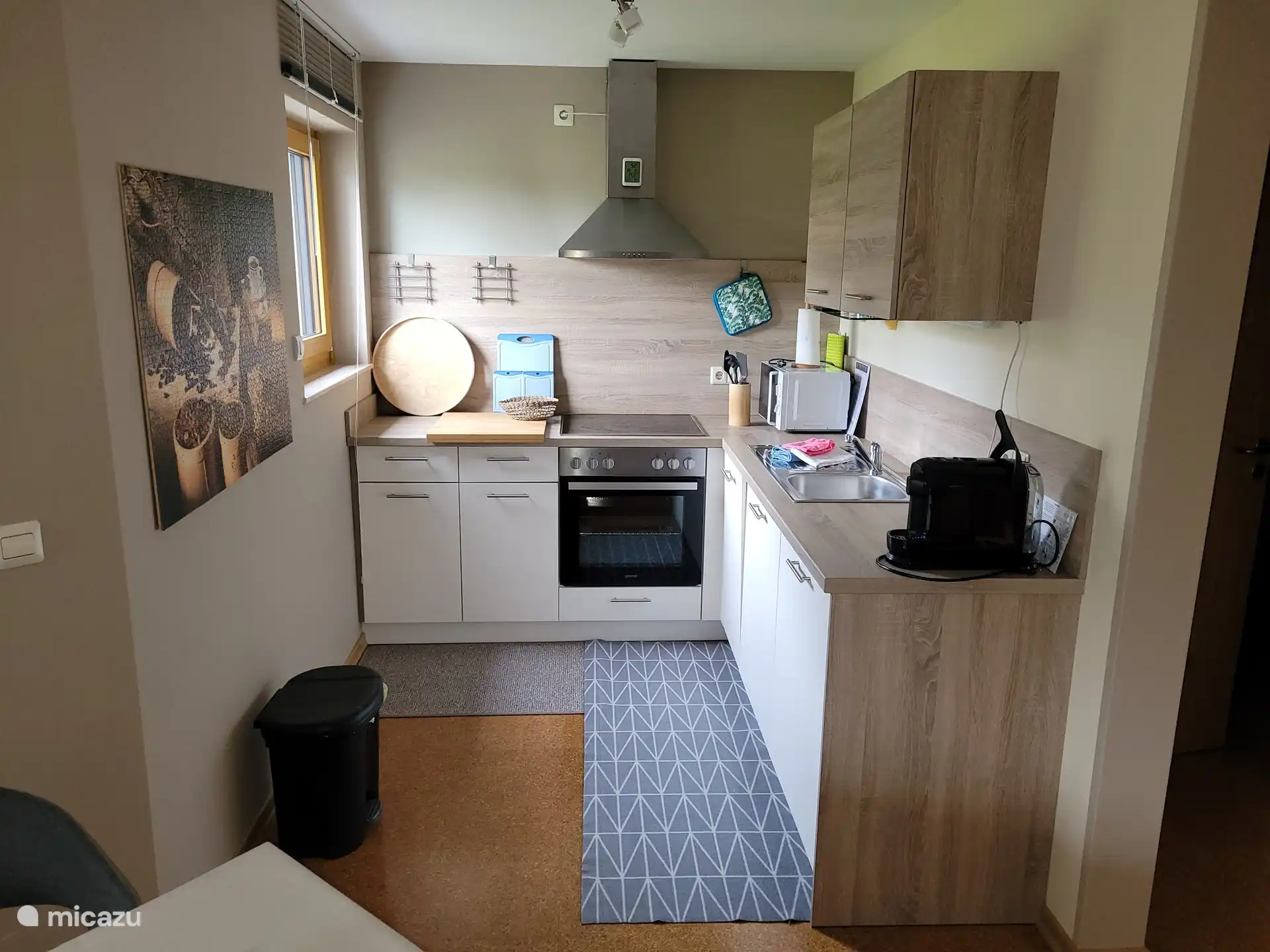 La moderna cocina equipada ofrece todo lo que necesita.