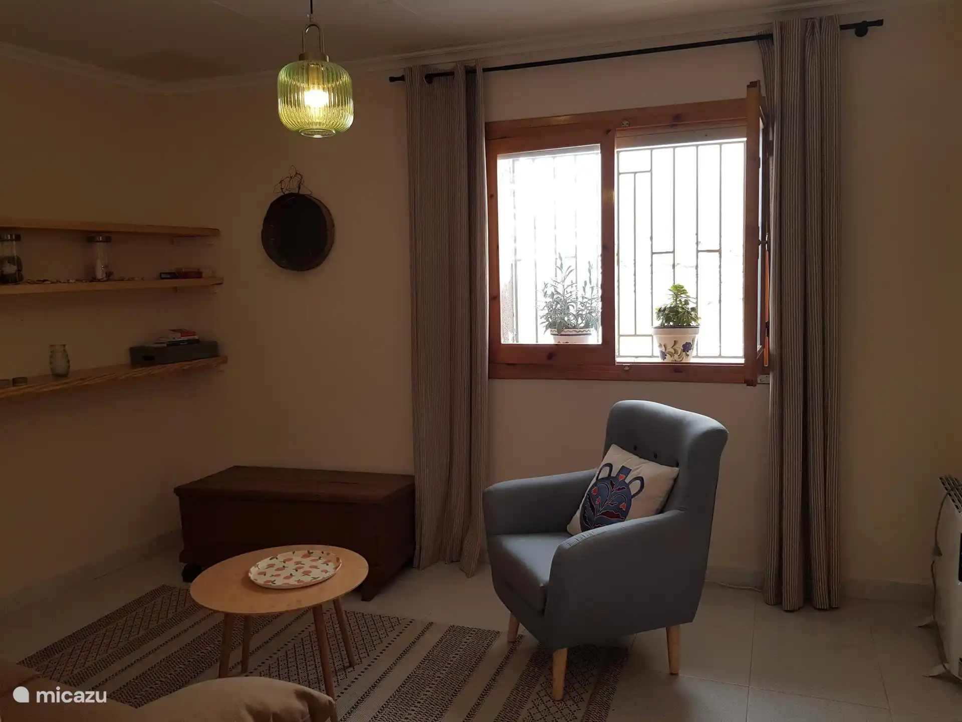 Living room with open window