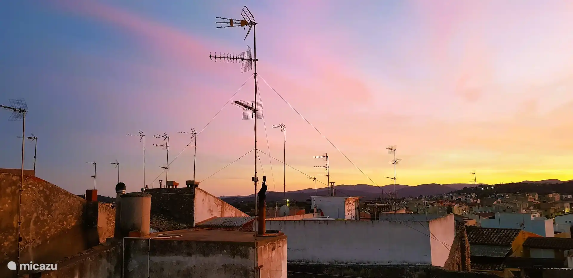 Sunset from the roof terrace, golden moments