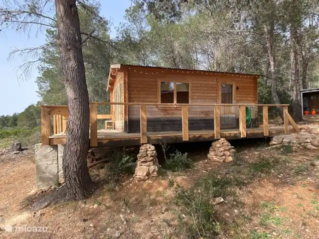 Cabaña L'Ametlla | Espagne, Costa Dorada, Tarragone - cabane en bois / lodge Vue depuis le verger.