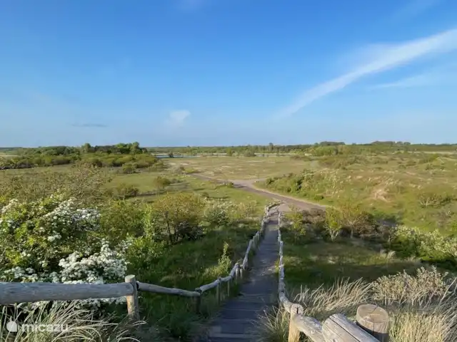 El cangrejo en Países Bajos, Holanda del Norte, Castricum - mobil home / caravana La zona de dunas justo detrás del camping. Varios miradores ofrecen hermosas vistas.