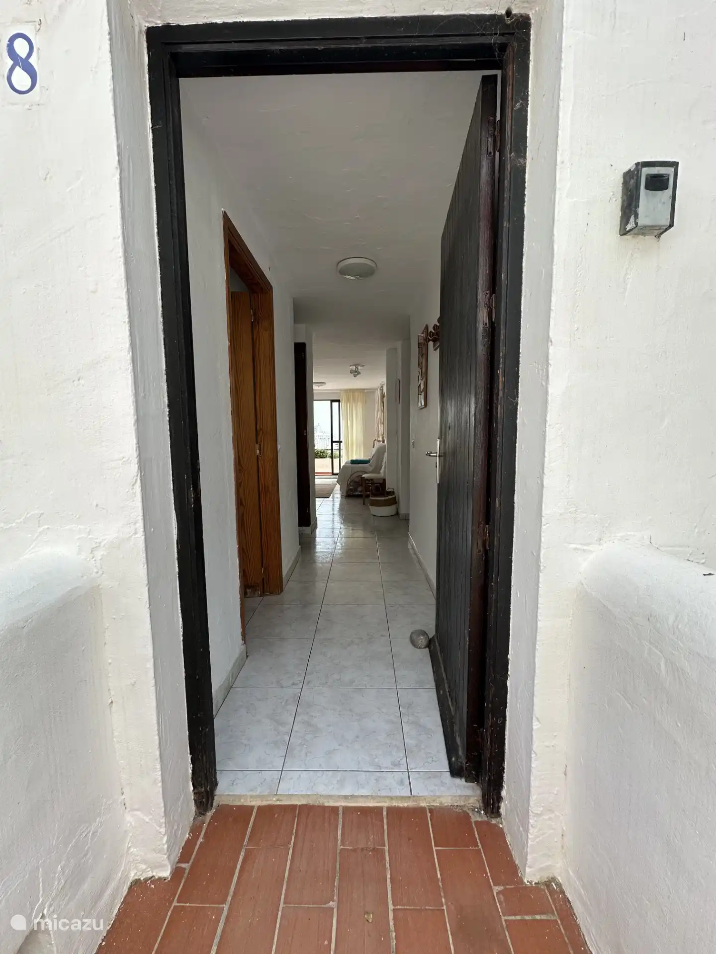 Front door with key lock