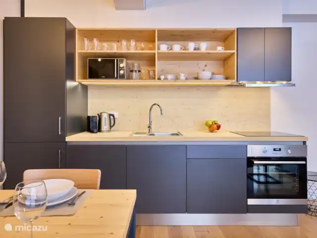 Krakonos residence 2-2 huren in Tsjechië, Hradec Králové, Pec Pod Snezkou - appartement volledig ingerichte keuken met koelkast, vaatwasser, kookplaat, waterkoker en koffiezetapparat
