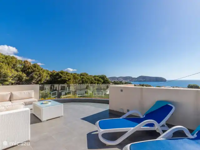 villa en España, Costa Blanca, Moraira – Casa Sol Y Mar Moraira Solárium en la azotea con rincón salón encima de la villa