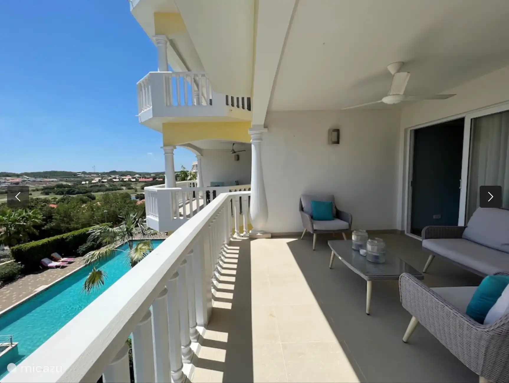 private large balcony/terrace with sea view
