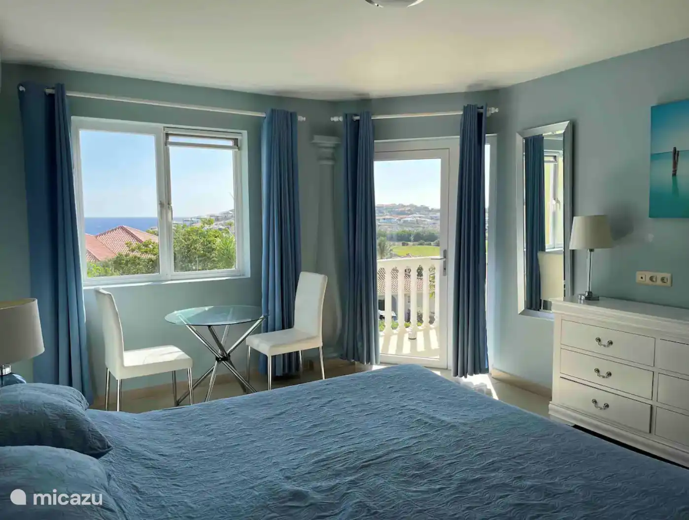bedroom with air conditioning and sea view