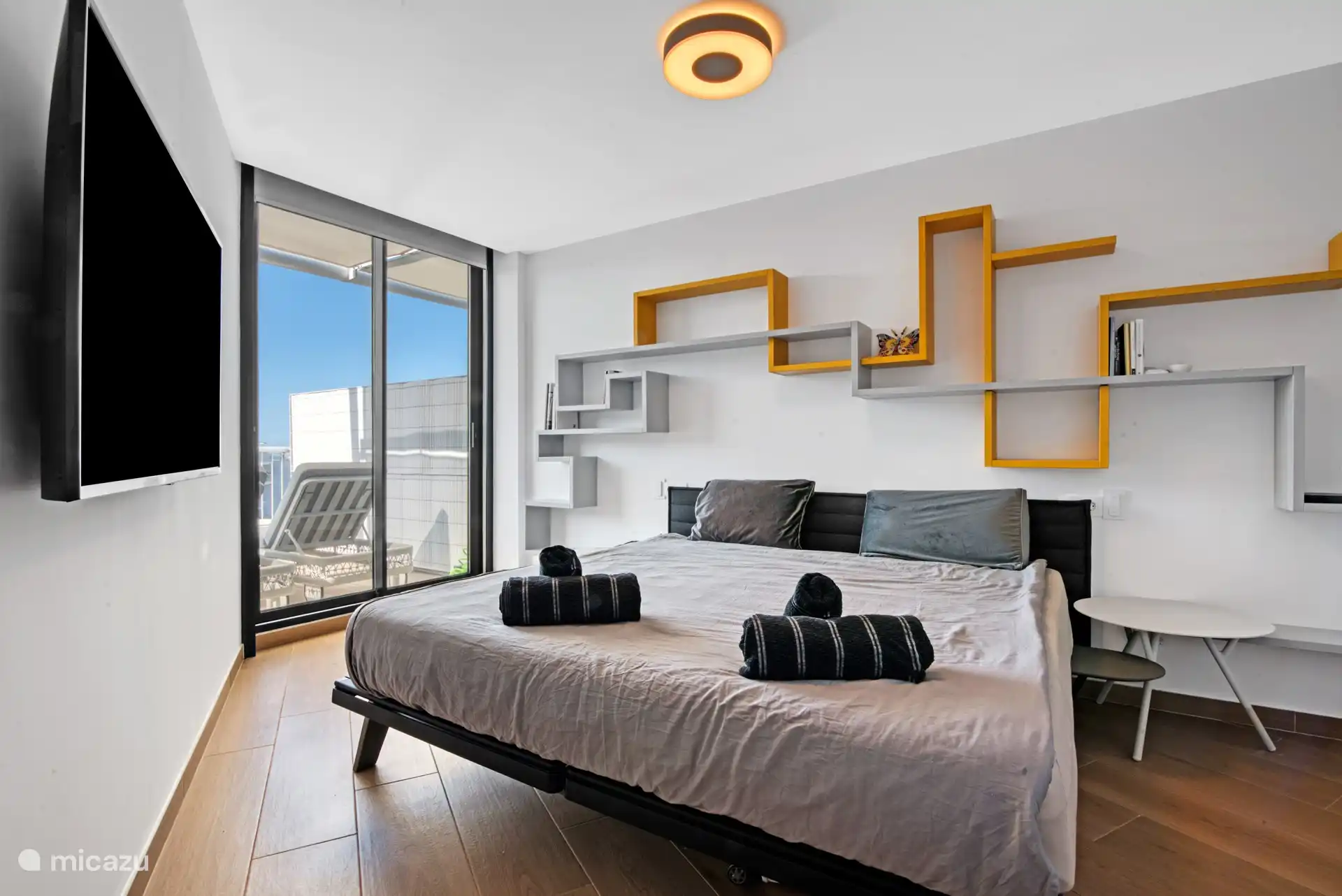 This is the master bedroom which has its own bathroom.