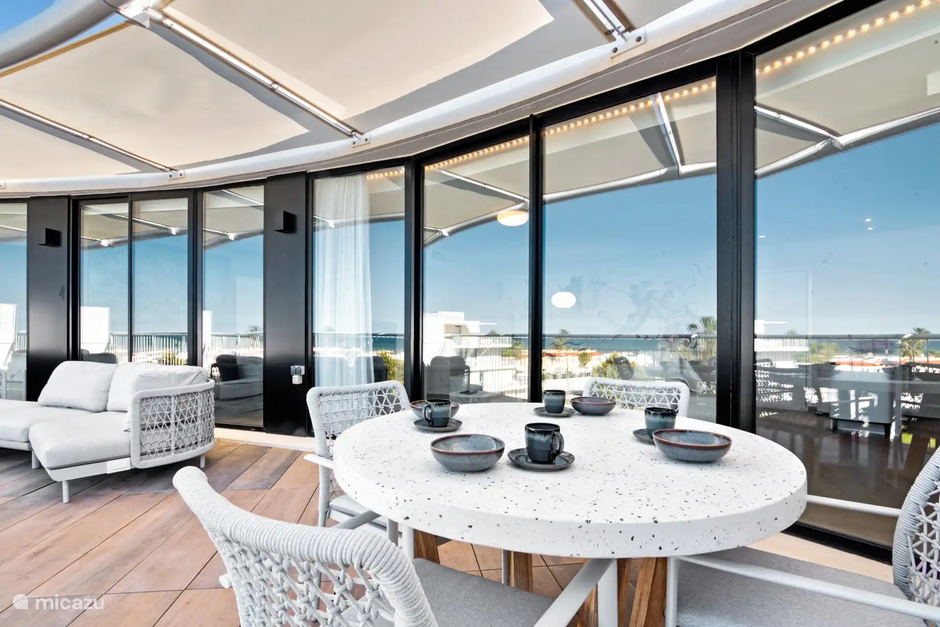 table on the outdoor terrace