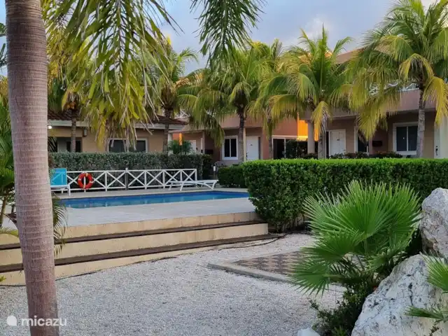 Location de Vacances Curaçao, Curaçao-Centre, Piscadera, maison mitoyenne - Nos Deseo - Emplacement privilégié à Curaçao La piscine avec chaises longues