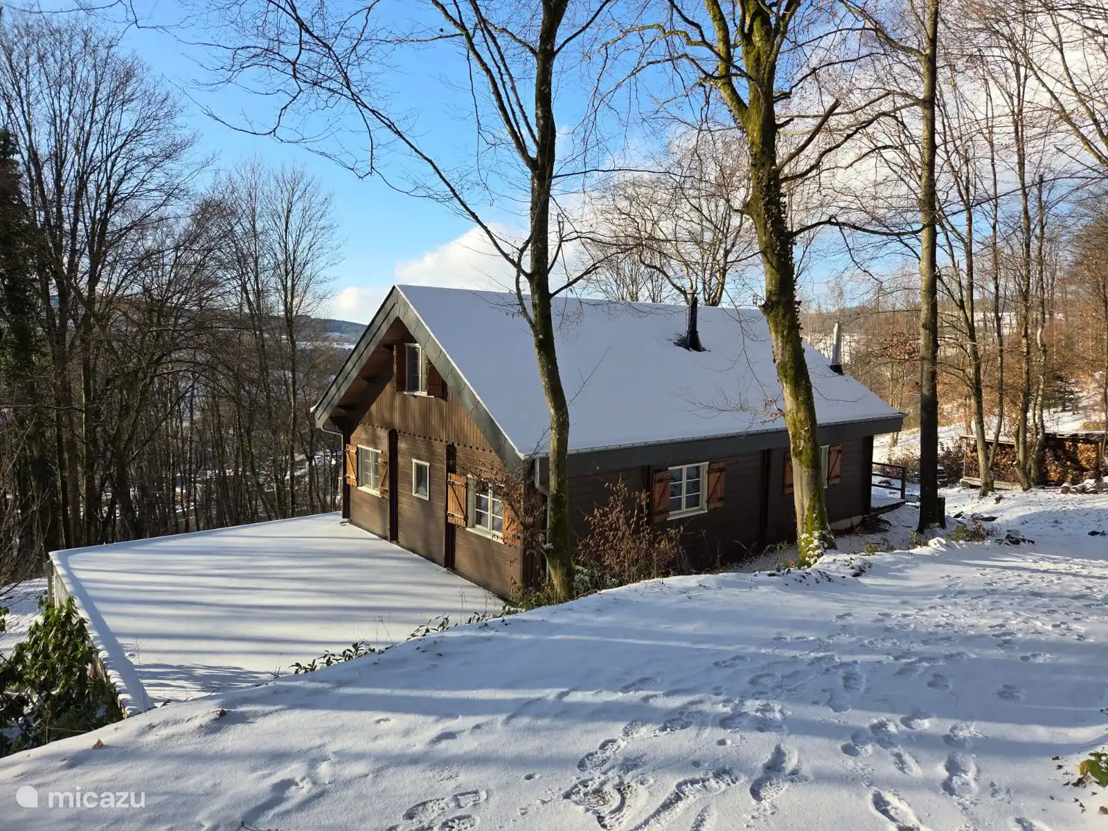 Chalet in de sneeuw