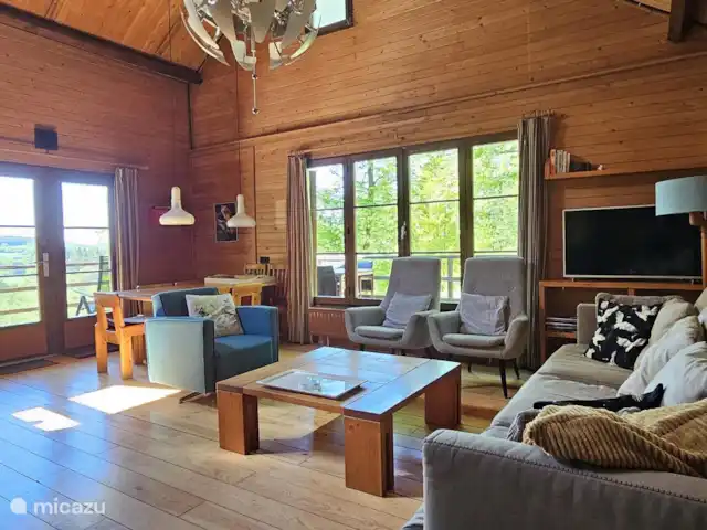 Chalet en bois des Ardennes vue WIFI | Belgique, Ardennes, Manhay - chalet Salon