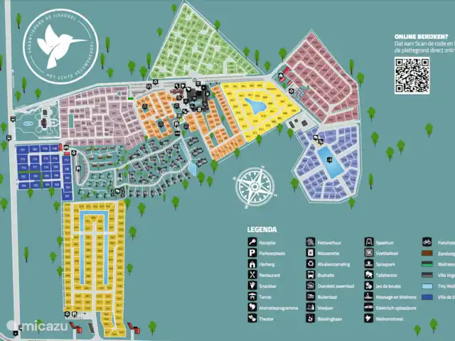De Vrije Vogel huren in Nederland, Gelderland, Voorthuizen - chalet Plattegrond Recreatiepark IJsvogel