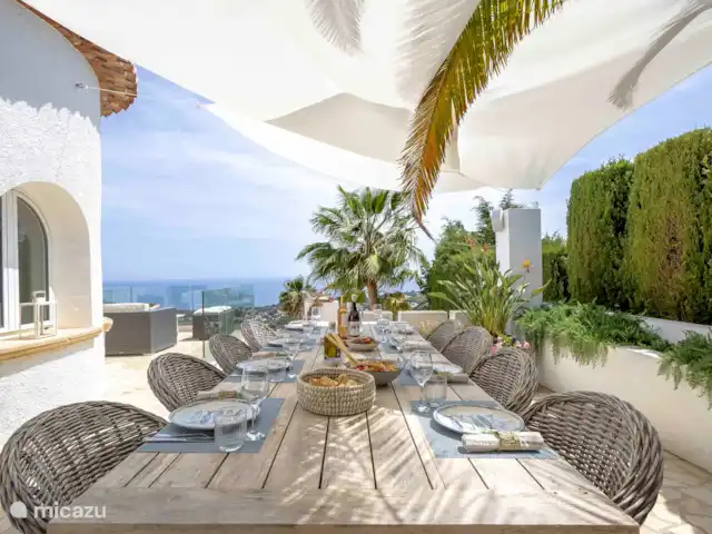 Villa Limonero - Vue Mer Panoramique | Espagne, Costa Blanca, Teulada - villa Villa Limonero - Terrasse à côté de la cuisine avec une vue phénoménale sur la mer.