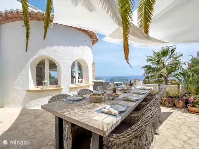 Villa Limonero - Vue Mer Panoramique | Espagne, Costa Blanca, Teulada - villa Villa Limonero - Terras naast de keuken met fenomenaal zeezicht.