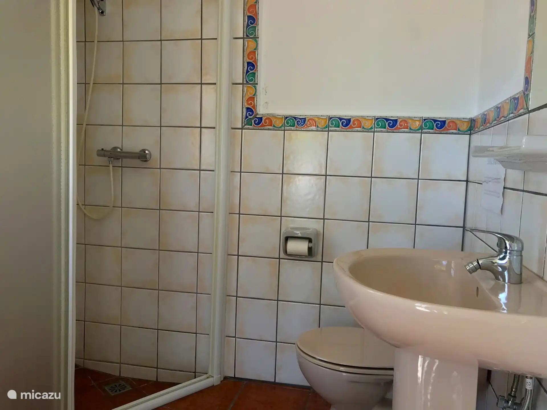 Casa Visioneros, de buitenbadkamer via het terras bereikbaar