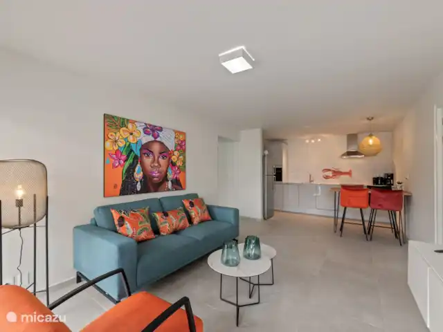 Villa Thalassa Vista Royal en Curazao, Banda Arriba (este), Jan Thiel - villa Salón y cocina en apartamento.