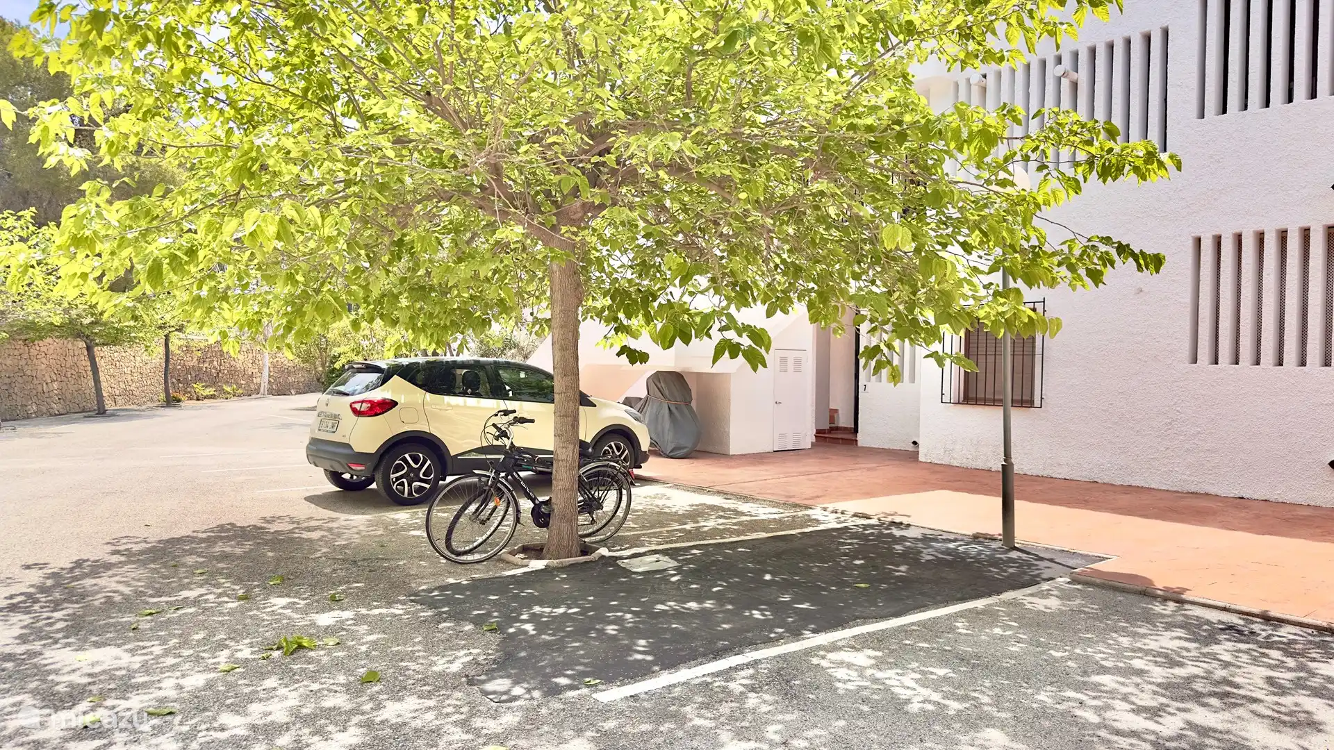 Je eigen gratis parkeerplaats in de schaduw van een boom