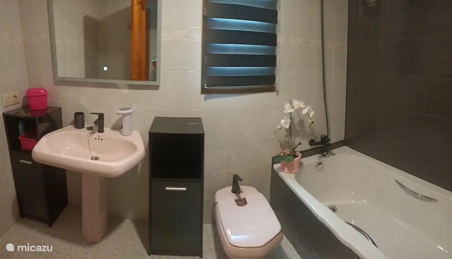 Badezimmer 1 mit schöner Badewanne und Bidet