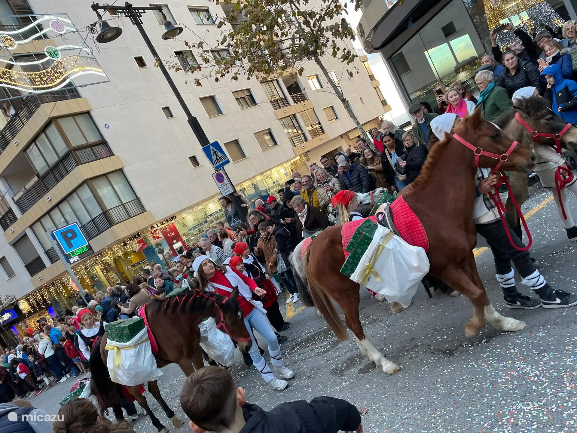 The procession of the 'Reyes' Epiphany in Calpe. Los Reyes, the children's party for children. 