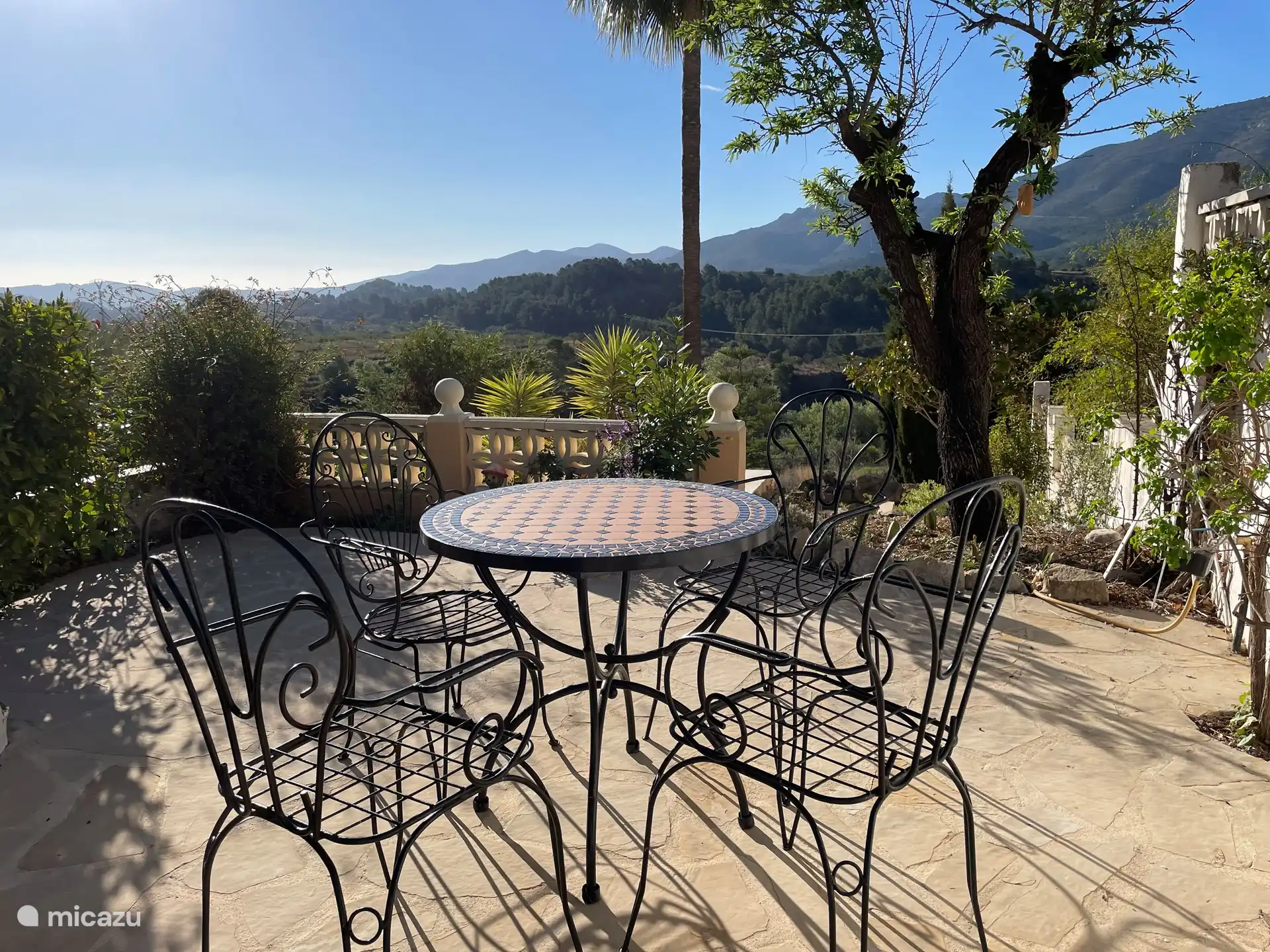 In our Mediterranean garden there are several terraces to enjoy. 