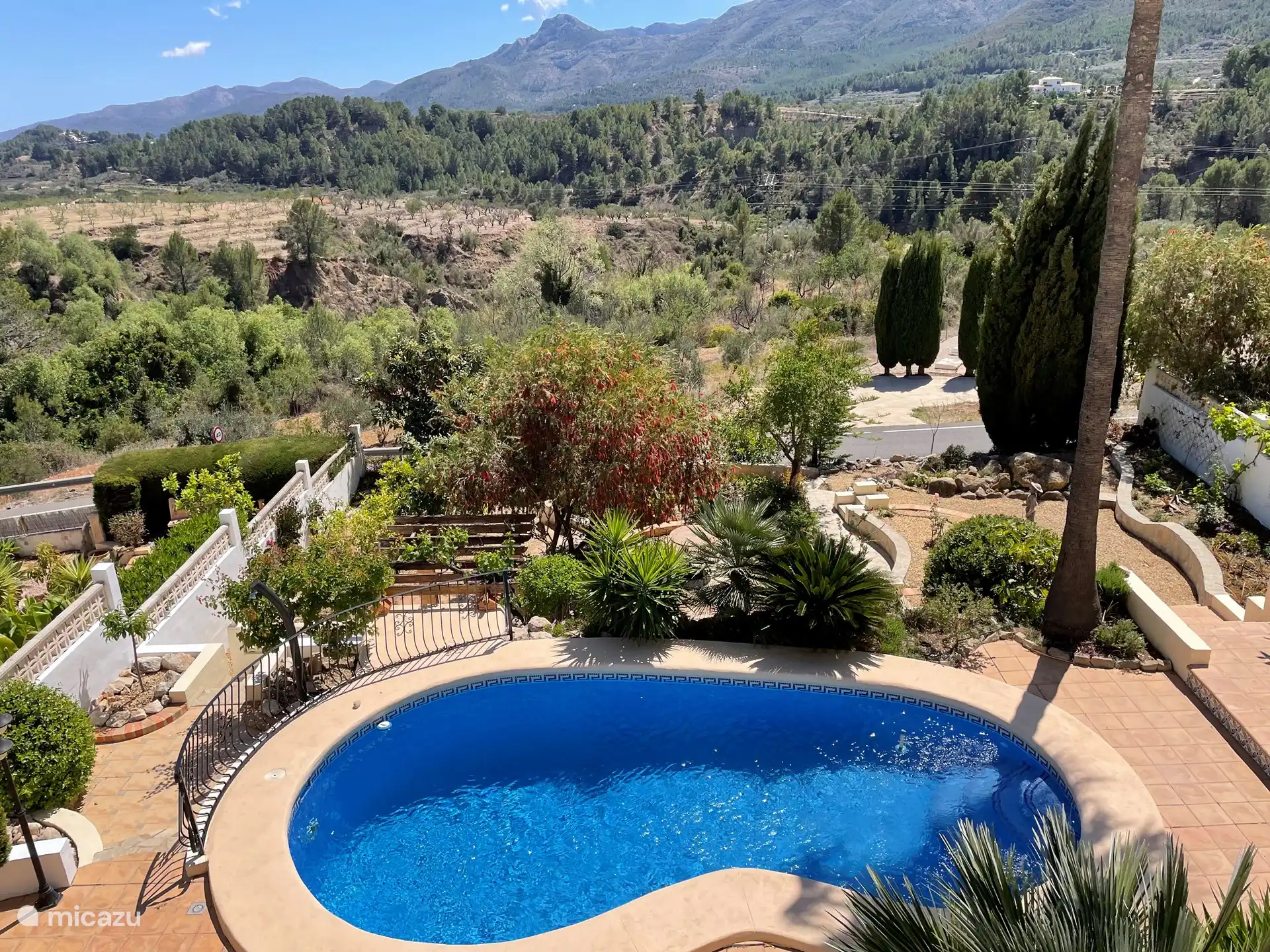 Swimming pool of 8m by 4m surrounded by greenery and terraces to enjoy. 8 sunbeds provided. 