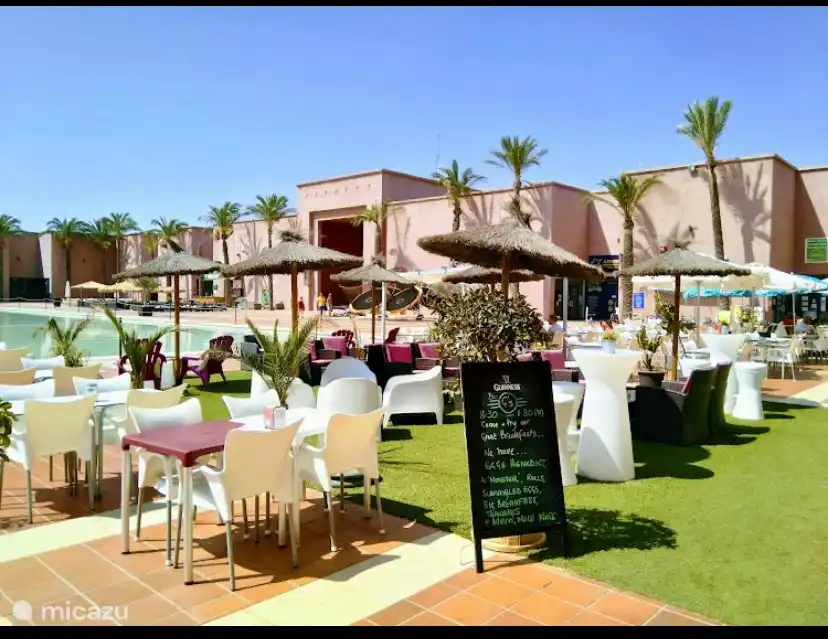 Beautiful open courtyard with restaurants and bars