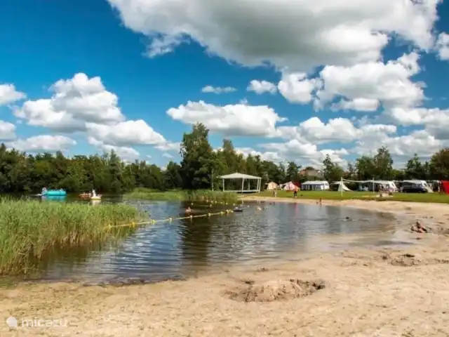 Le front de mer | Pays-Bas, Frise, Sint Nicolaasga - maison de vacances Étang de baignade au parc