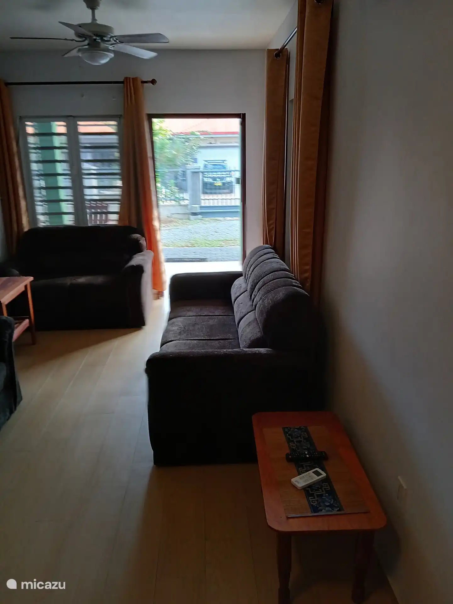 The living room with a spacious and comfortable sofa