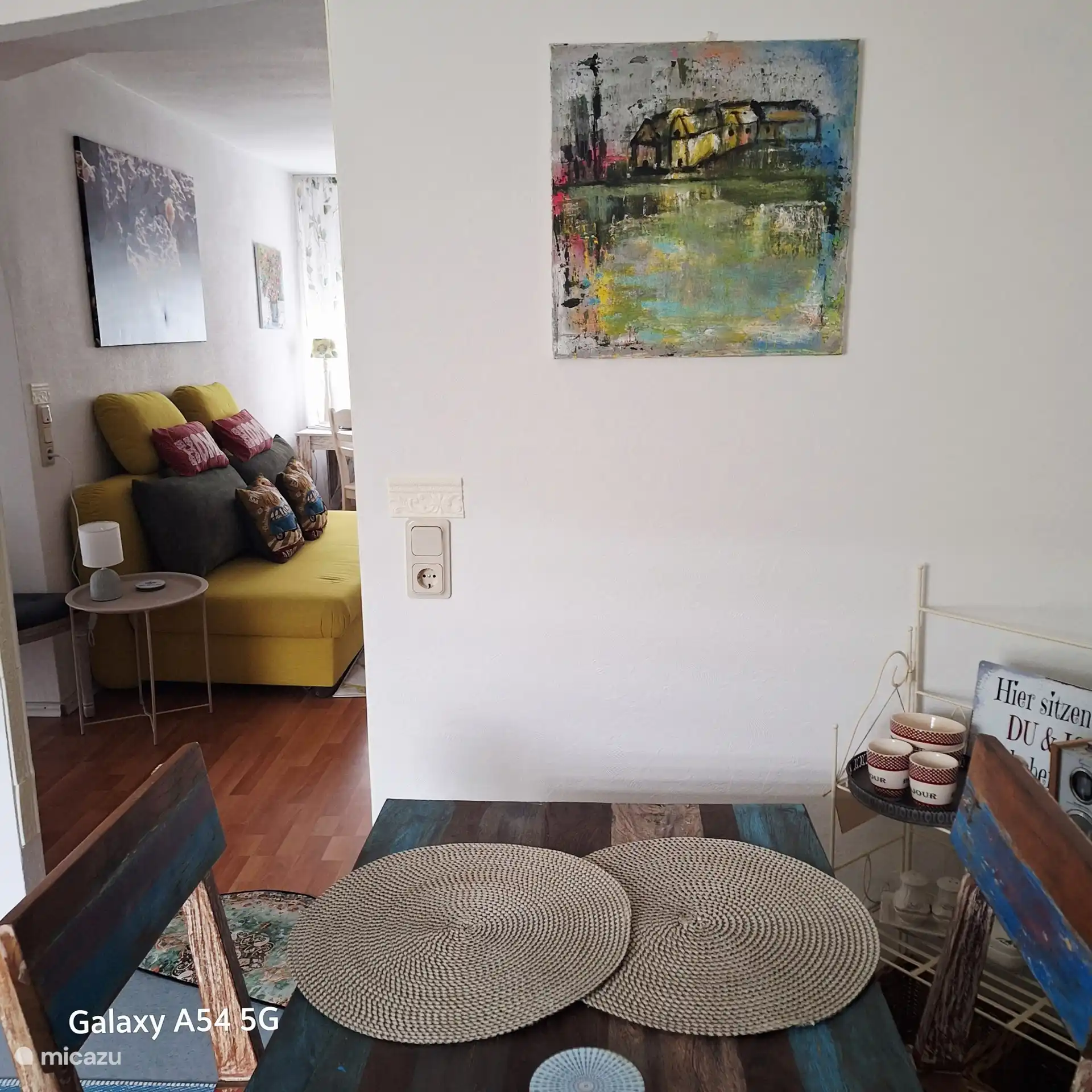 View from the kitchen into the living room