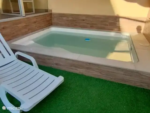 Prachtige zonsopgang  huren in Spanje, Murcia, Los Alcázares - vakantiehuis Zwembad en tuin met ligstoelen
