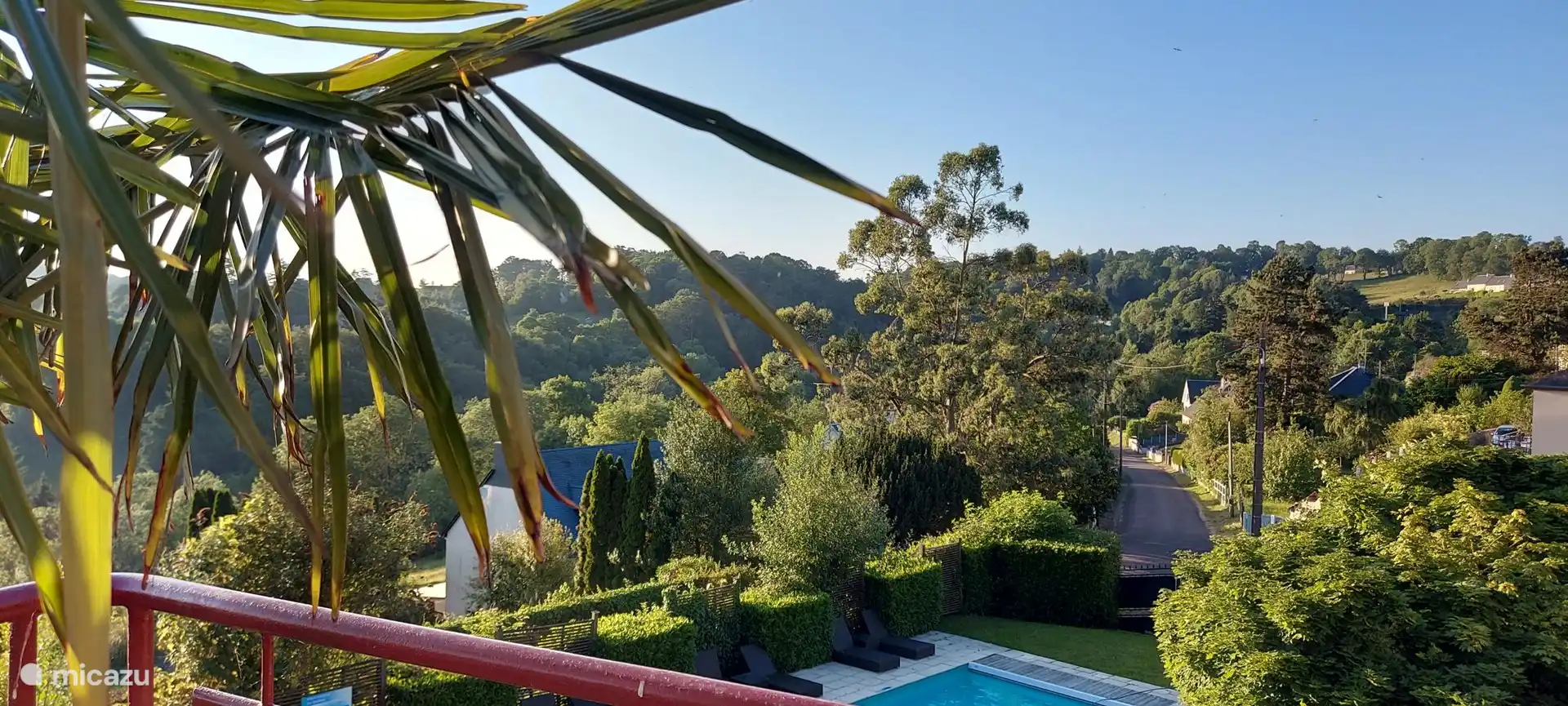 Blick vom örtlichen Hotel de la Poste in Mortain
