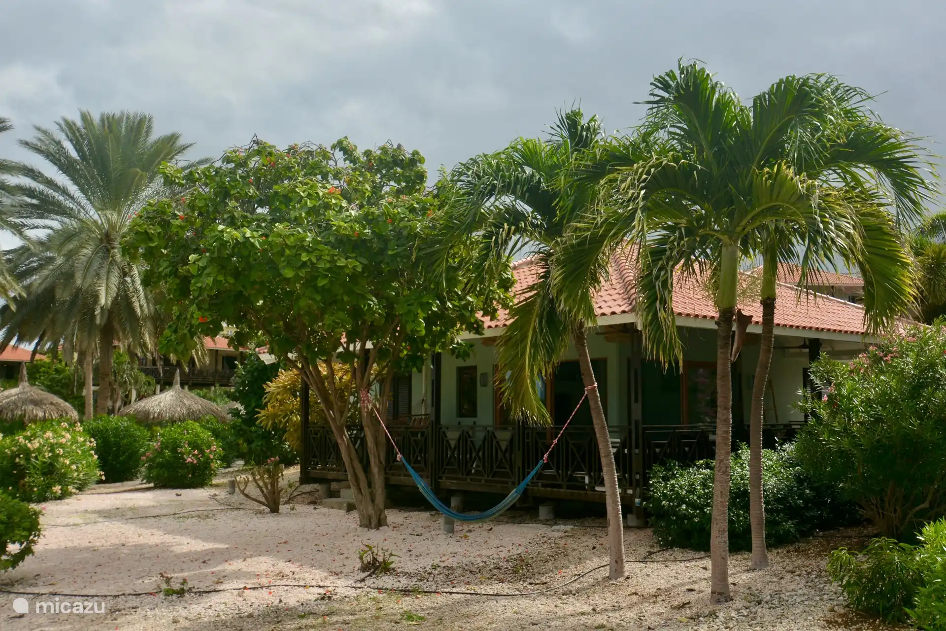 Hängematten auf der Veranda und direkt davor