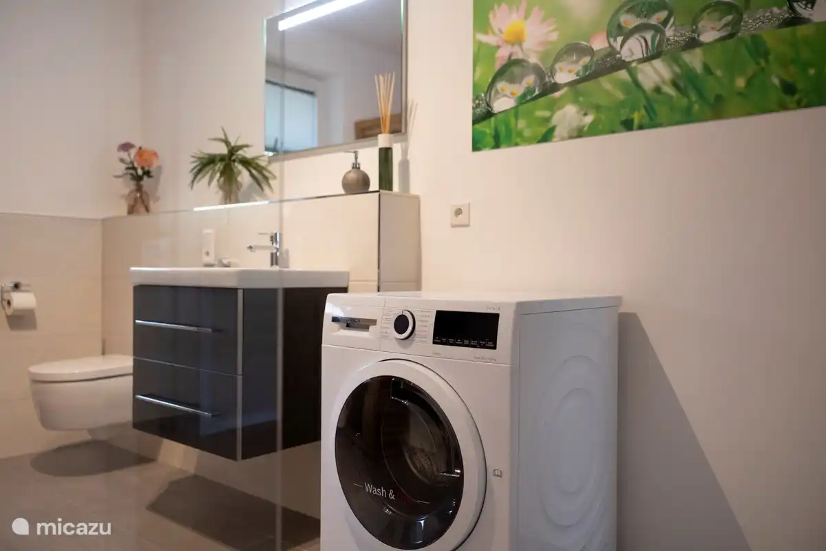 Badkamer met wasmachine