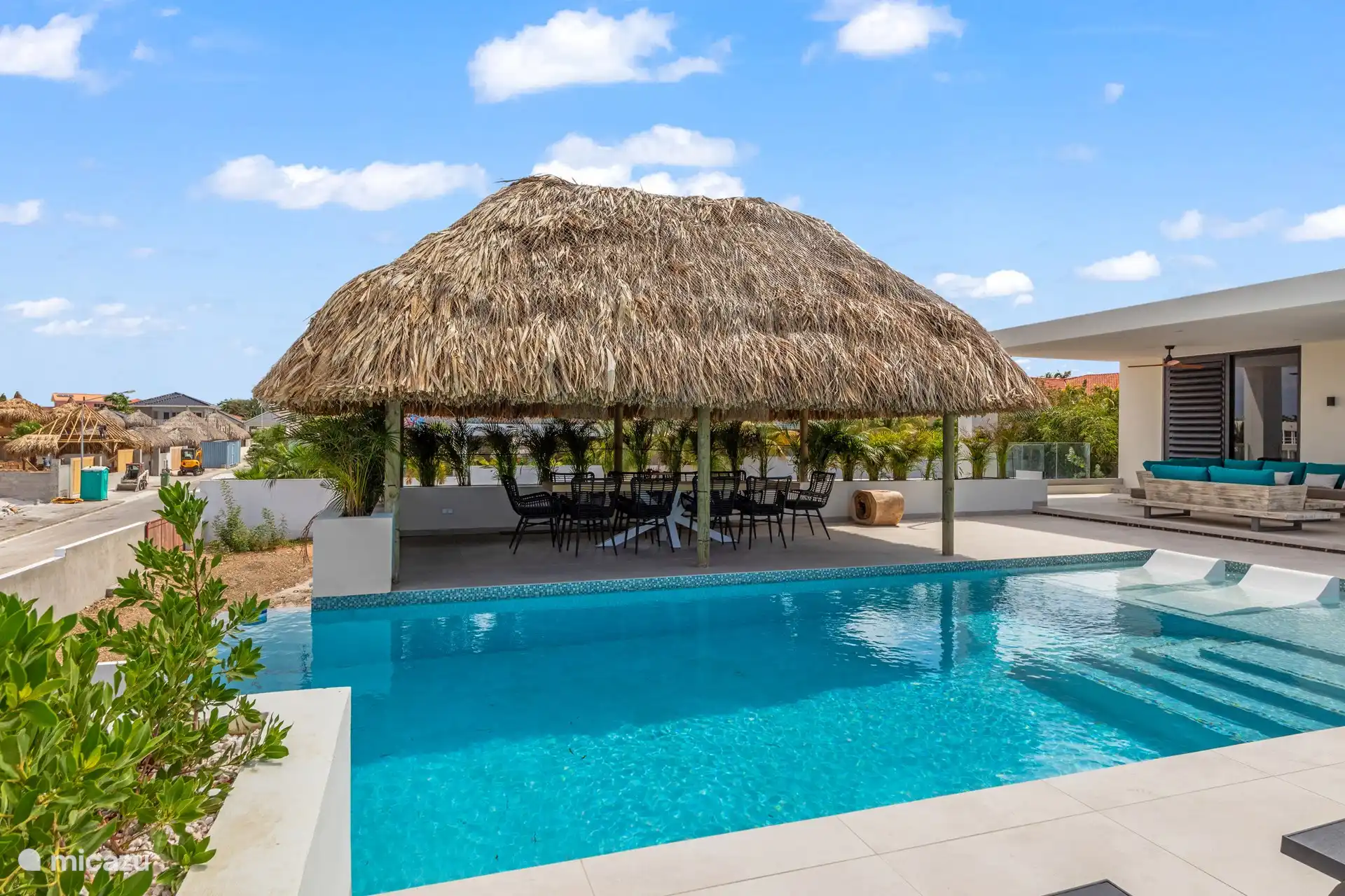 The poolside palapa