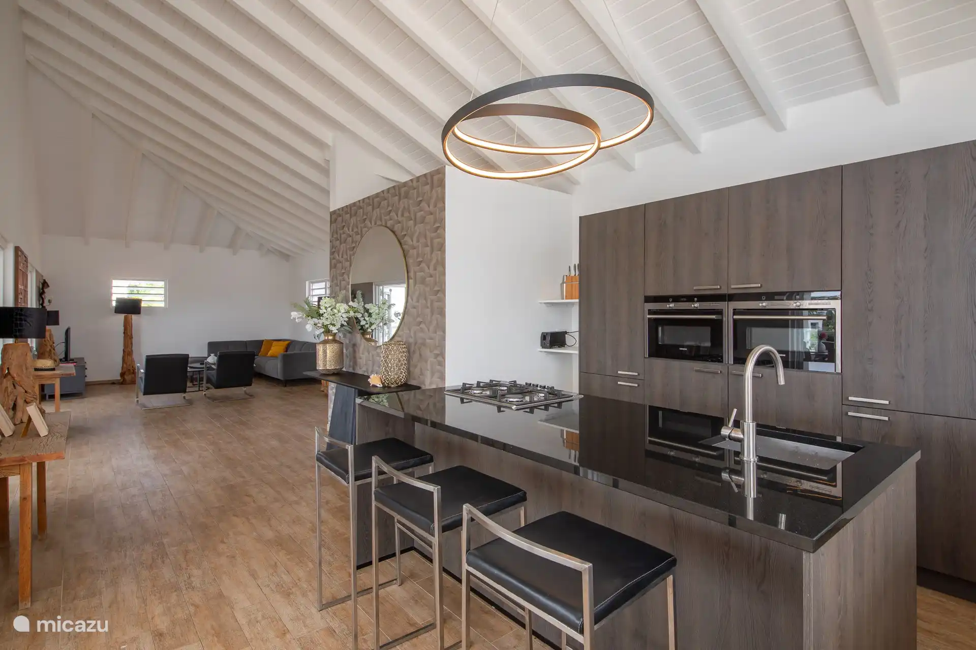 Living room with kitchen