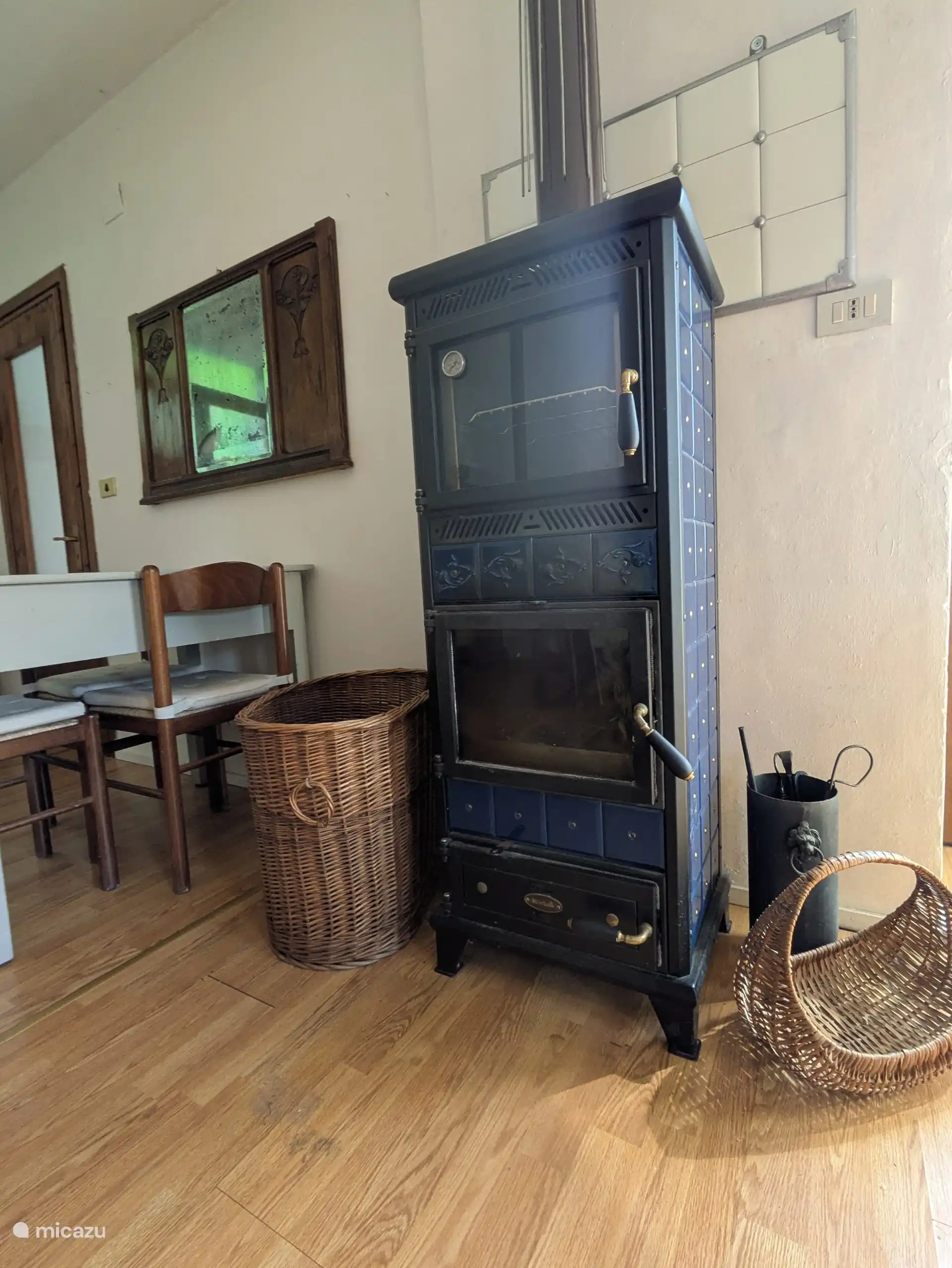 Houtkachel/woonkamer